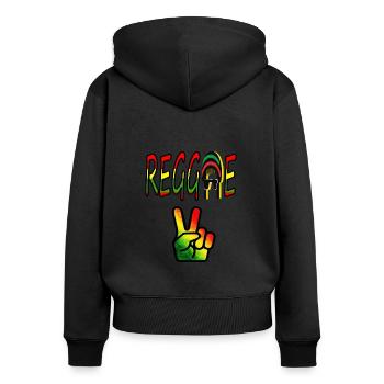 Reggae Music Jahman Musikverein Musikverein cadeau - Sweat à capuche zippé Premium bio Femme - noir - Dos - Julia (174cm)