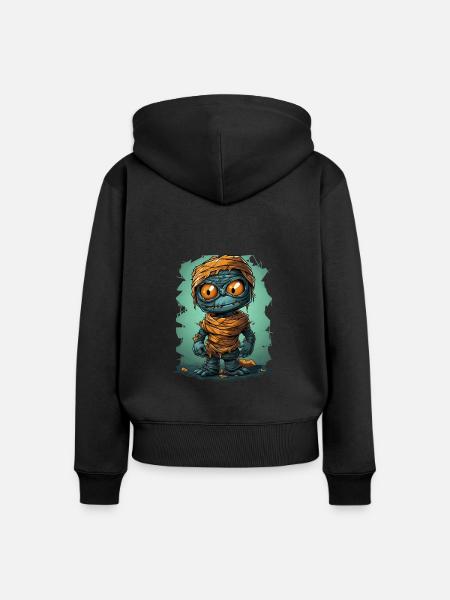 Halloween Spooky Cartoon Mummy - Frauen Premium Bio Zip Hoodie - Schwarz