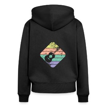 Ukulele - Sweat à capuche zippé Premium bio Femme - noir - Dos - Julia (174cm)