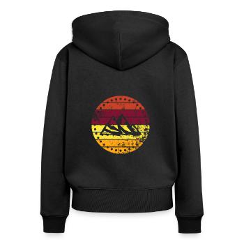 mountain - Women's Premium Organic Zip Hoodie - black - Back - Julia (174cm)