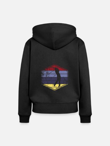 Golf - Frauen Premium Bio Zip Hoodie - Schwarz