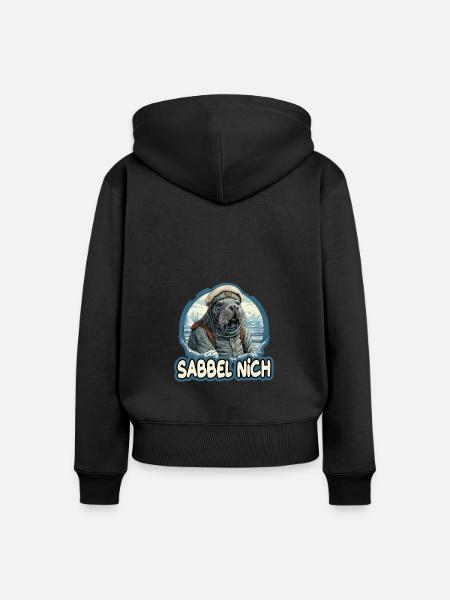 Sabbel Nich Walross Matrose - Frauen Premium Bio Zip Hoodie - Schwarz