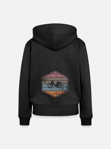 Moped - Frauen Premium Bio Zip Hoodie - Schwarz