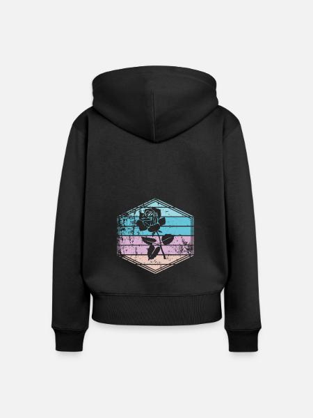 Rose - Frauen Premium Bio Zip Hoodie - Schwarz