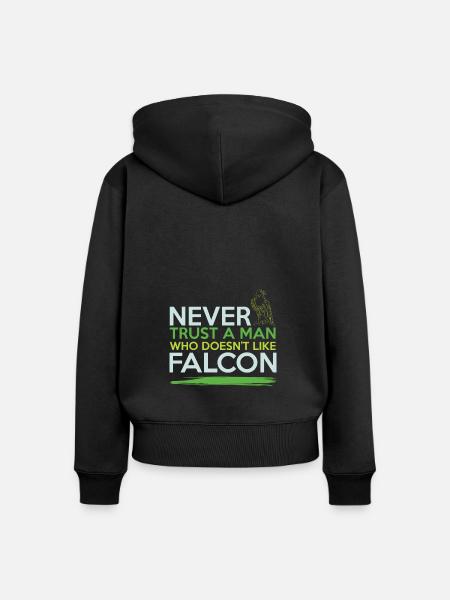 falknerei cooler spruch - Frauen Premium Bio Zip Hoodie - Schwarz
