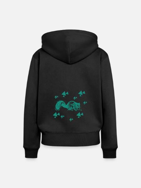 Eichhörnchen - Nagetier - Frauen Premium Bio Zip Hoodie - Schwarz