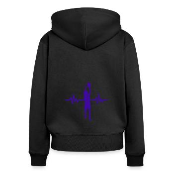 Haertbeat Basketball - USA - Team Sport - Hoops - Frauen Premium Bio Zip Hoodie - Schwarz - Hinten - Julia (174cm)