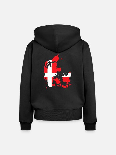 Denmark - Frauen Premium Bio Zip Hoodie - Schwarz