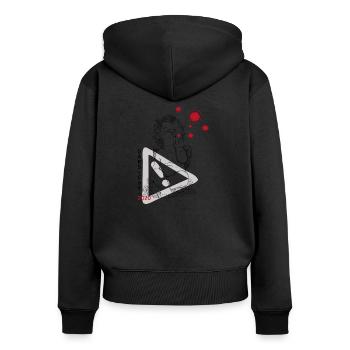 Risque de contagion - Sweat à capuche zippé Premium bio Femme - noir - Dos - Julia (174cm)