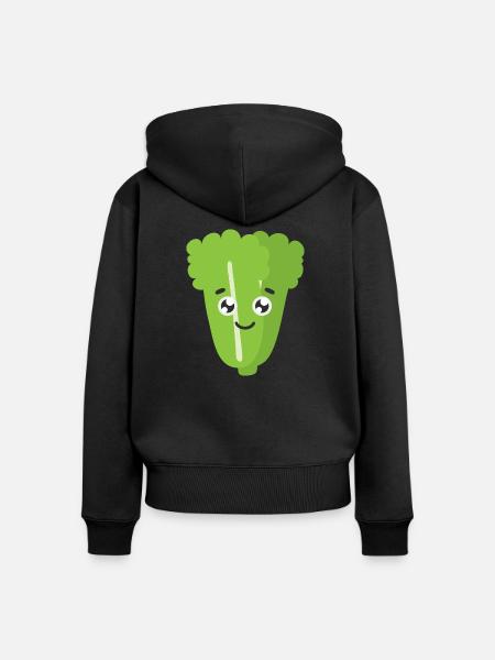 Grüner Salat - Frauen Premium Bio Zip Hoodie - Schwarz