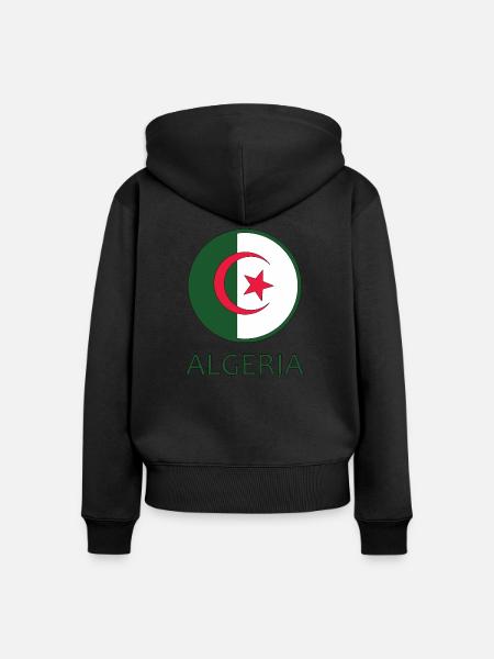 Algerien - Frauen Premium Bio Zip Hoodie - Schwarz