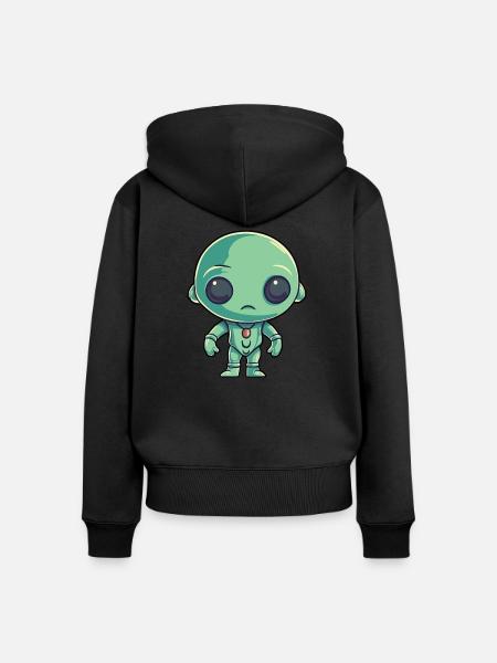 Außerirdischer - Frauen Premium Bio Zip Hoodie - Schwarz