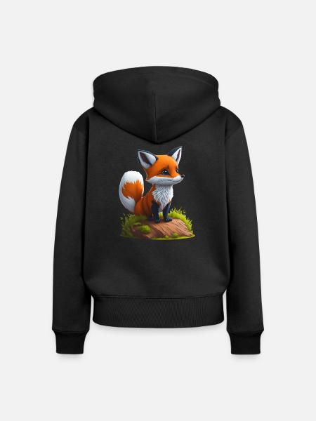 Kleiner Fuchs - Frauen Premium Bio Zip Hoodie - Schwarz
