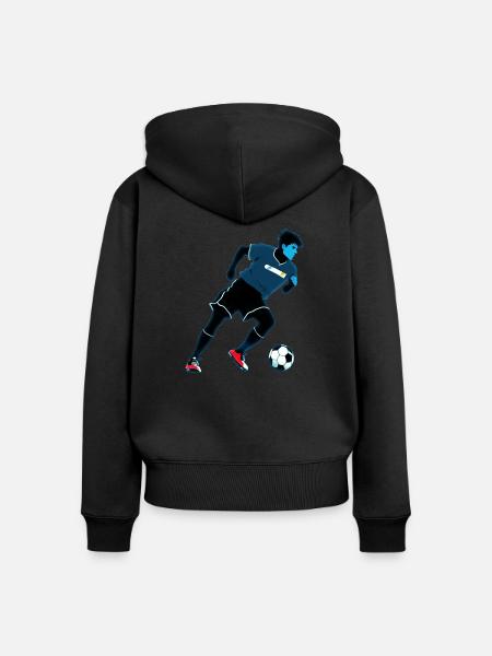 fussball - Frauen Premium Bio Zip Hoodie - Schwarz