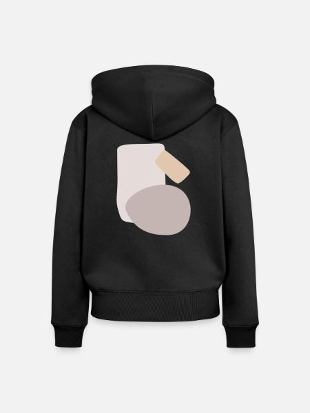 Conception abstraite de différentes formes - Sweat à capuche zippé Premium bio Femme - noir