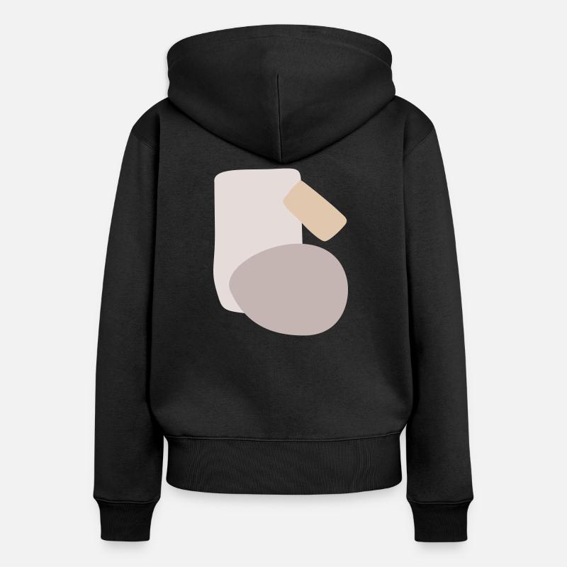 Abstraktes Design verschiedene Formen - Frauen Premium Bio Zip Hoodie - Schwarz