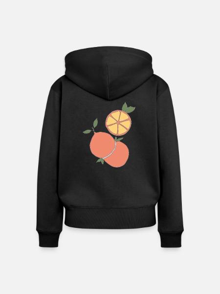 orangen grapefruit - Frauen Premium Bio Zip Hoodie - Schwarz