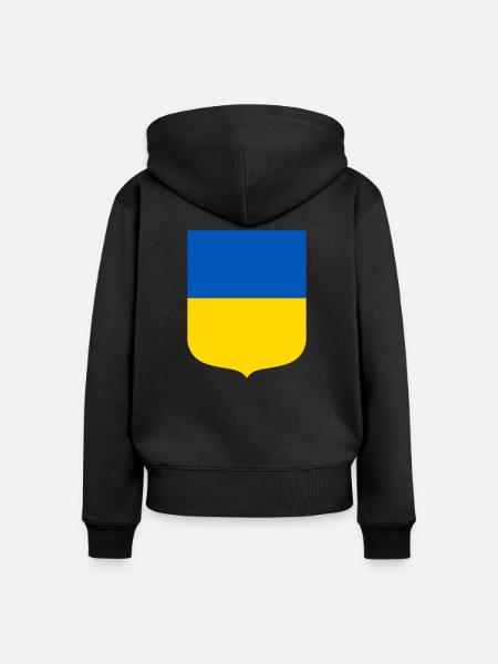 Ukraine - Frauen Premium Bio Zip Hoodie - Schwarz