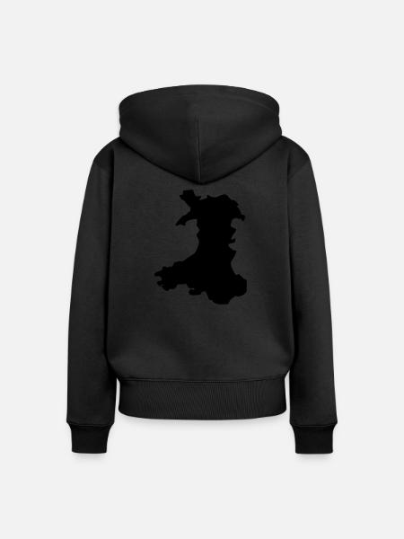 Wales - Frauen Premium Bio Zip Hoodie - Schwarz