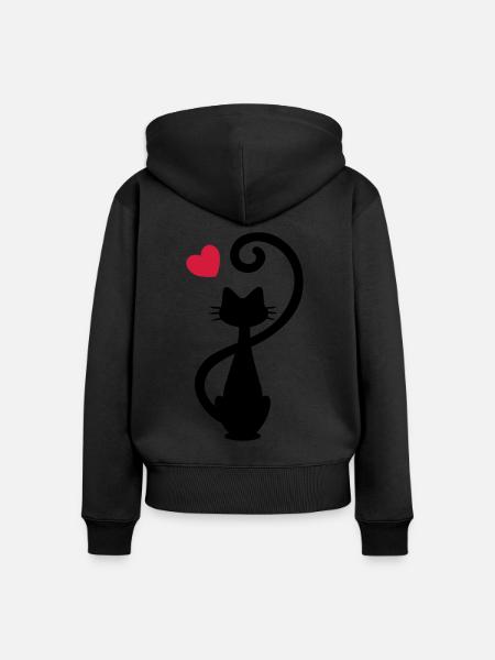 Katze - Katzendame - Cat - Chat - kitty - Frauen Premium Bio Zip Hoodie - Schwarz