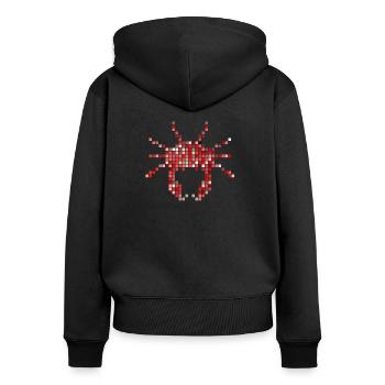 Pixel Crab - Sweat à capuche zippé Premium bio Femme - noir - Dos - Julia (174cm)