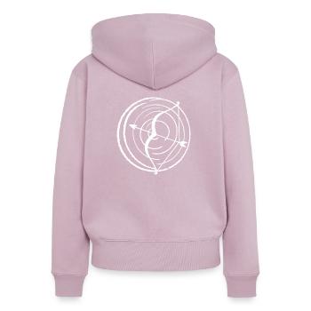 Bow and arrow white - Women's Premium Organic Zip Hoodie - dusky pink - Back - Julia (174cm)