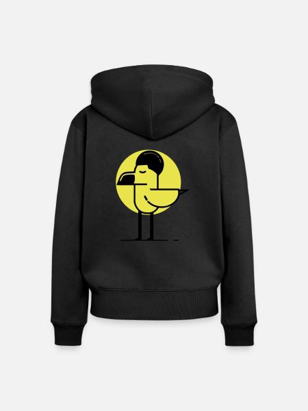 Afro Flamingo - Frauen Premium Bio Zip Hoodie - Schwarz