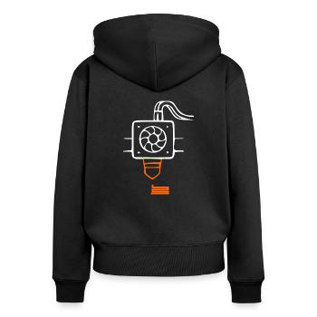 3d Printer Tshirt lustig eat print sleep repeat - Women's Premium Organic Zip Hoodie - black - Back - Julia (174cm)