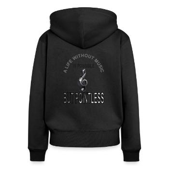 ich liebe Musik Musik hören Musiker Musikstil - Frauen Premium Bio Zip Hoodie - Schwarz - Hinten - Julia (174cm)