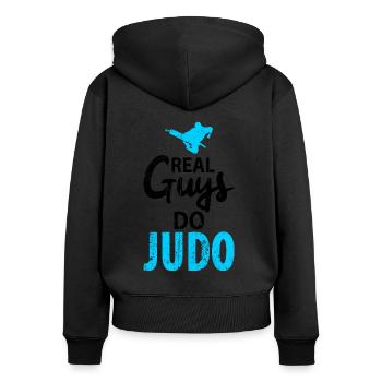 Judo Judokämpfer Kampfkunst - Frauen Premium Bio Zip Hoodie - Schwarz - Hinten - Julia (174cm)