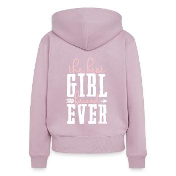 Amie Girlfriend couple - Sweat à capuche zippé Premium bio Femme - rose poudré - Dos - Julia (174cm)