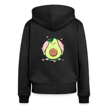 Yoga mom child avocado pregnant - Women's Premium Organic Zip Hoodie - black - Back - Julia (174cm)