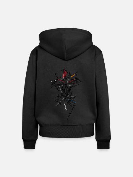 Abstrakt - Frauen Premium Bio Zip Hoodie - Schwarz