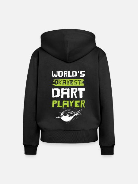 dart spieler - Frauen Premium Bio Zip Hoodie - Schwarz