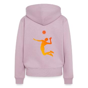 Volleyballer Volleyballspielen Herren Volley - Frauen Premium Bio Zip Hoodie - Altrosa - Hinten - Julia (174cm)