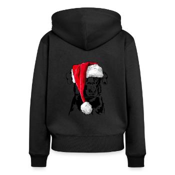 Santa BEAUCERON Chiens de Noël Wilsigns - Sweat à capuche zippé Premium bio Femme - noir - Dos - Julia (174cm)