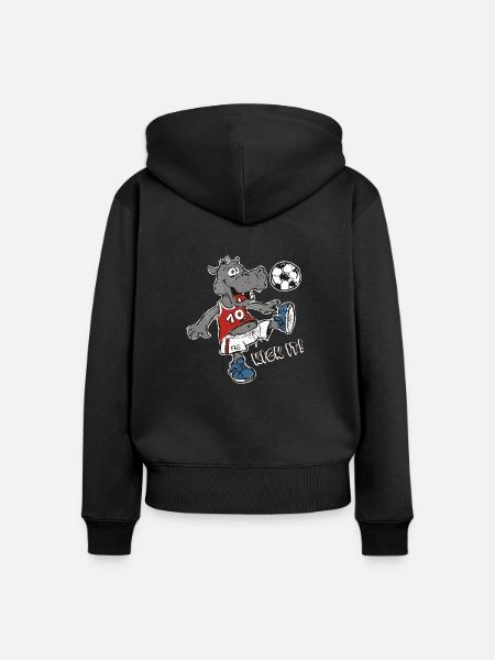 Kick it! - Frauen Premium Bio Zip Hoodie - Schwarz