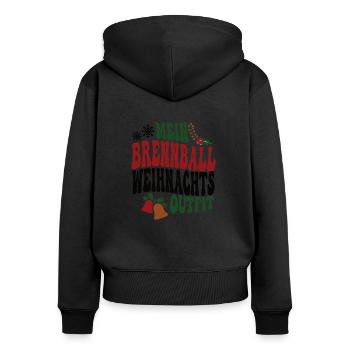 Brennballer Weihnachten Brennballspieler Spieler - Frauen Premium Bio Zip Hoodie - Schwarz - Hinten - Julia (174cm)