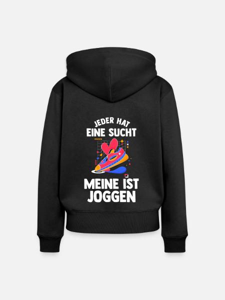 Läufer Joggen Laufen - Frauen Premium Bio Zip Hoodie - Schwarz