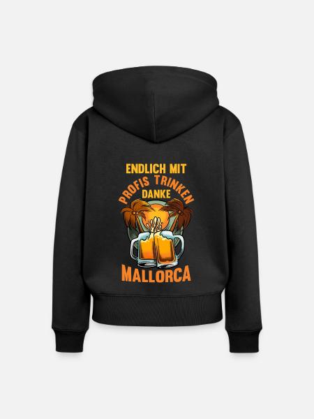 Party Urlaub Mallorca - Frauen Premium Bio Zip Hoodie - Schwarz
