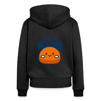 Mochi | Cuisine de rue japonaise - Sweat à capuche zippé Premium bio Femme - noir - Dos - Julia (174cm)