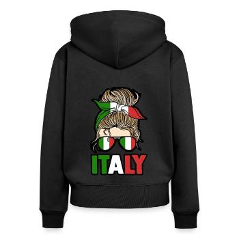 Italia Italian Italian Italy - Women's Premium Organic Zip Hoodie - black - Back - Julia (174cm)
