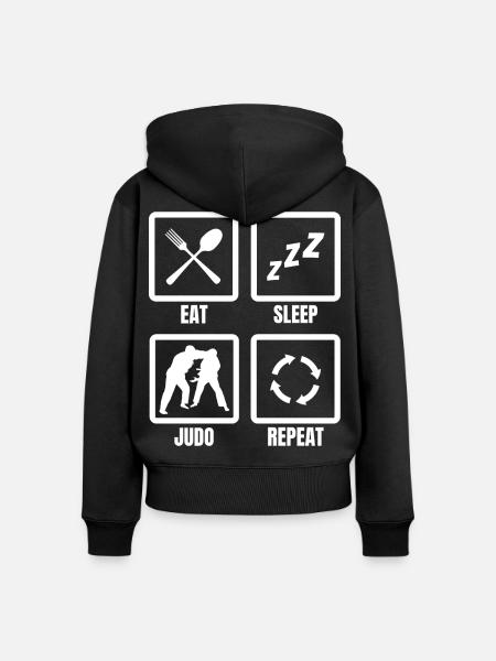 Judoka Terminplan - Frauen Premium Bio Zip Hoodie - Schwarz