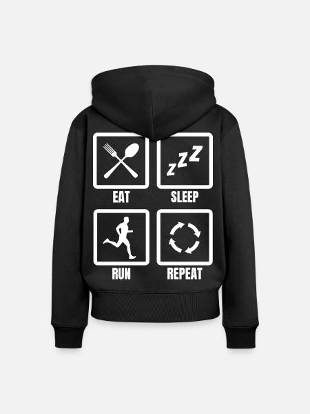 Läufer Routine - Frauen Premium Bio Zip Hoodie - Schwarz