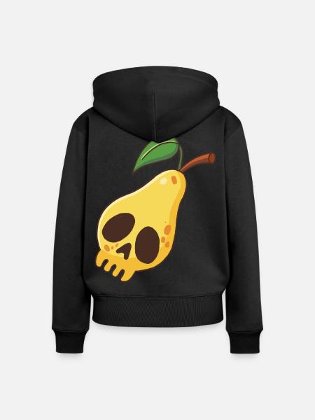Birnenschädel - Frauen Premium Bio Zip Hoodie - Schwarz