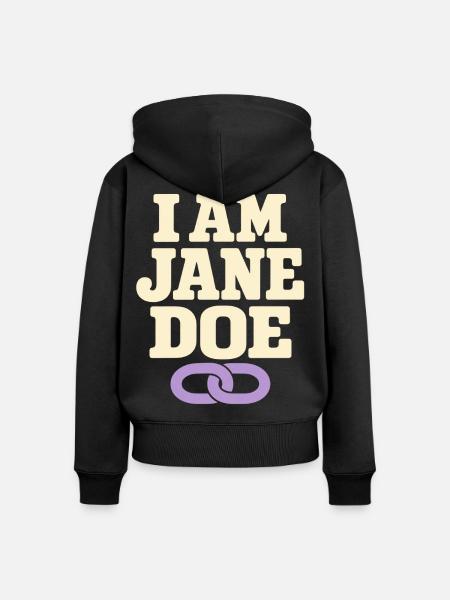 I Am Jane Doe – Verbunden - Frauen Premium Bio Zip Hoodie - Schwarz
