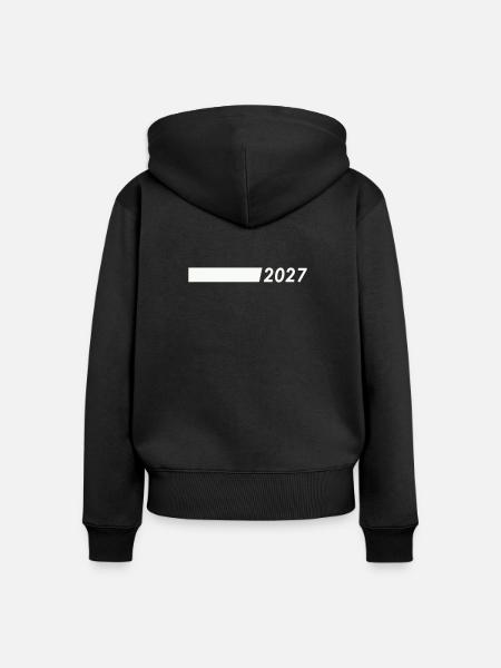 2027 - Frauen Premium Bio Zip Hoodie - Schwarz