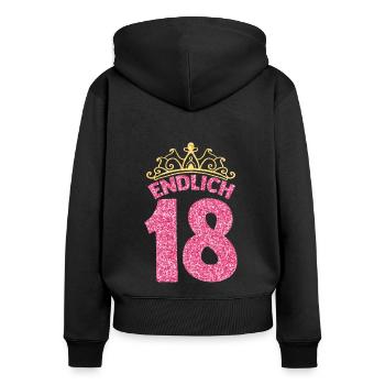 18. Geburtstag Prinzessin Princess Königin Geburts - Frauen Premium Bio Zip Hoodie - Schwarz - Hinten - Julia (174cm)