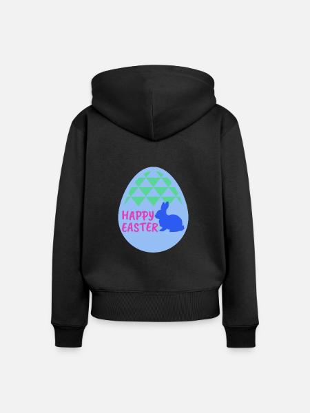 Happy easter - Frohe Ostern - Frauen Premium Bio Zip Hoodie - Schwarz