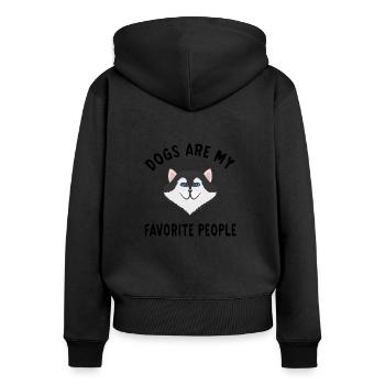 Dogs Are My Favorite People mon chien préférré - Sweat à capuche zippé Premium bio Femme - noir - Dos - Julia (174cm)